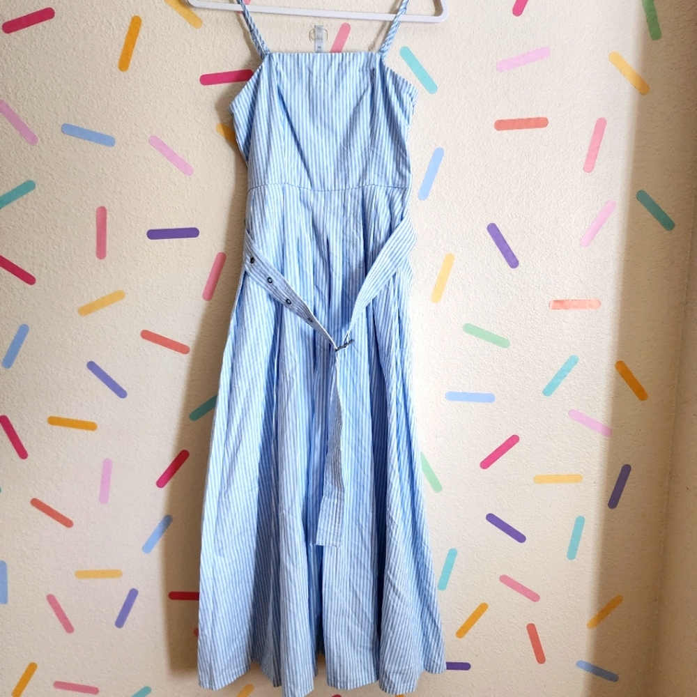 A New Day Belted Midi Bandeau Dress NWT Striped - Picture 6 of 12